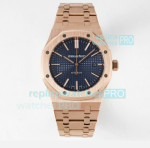 BF Factory Audermars Piguet Royal Oak 15400 Rose Gold Blue Dial Watch 41MM
